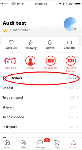 Track Recent Orders